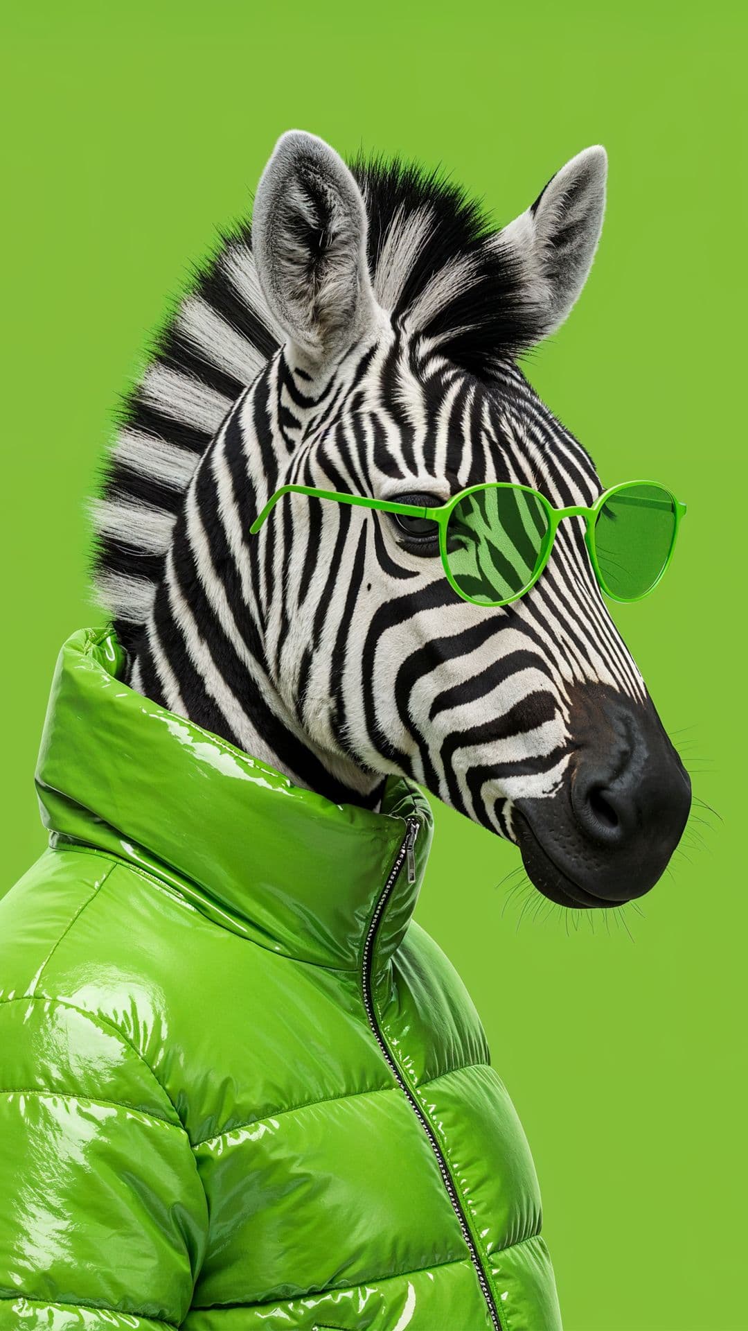 Example output for Photorealistic portrait of a stylish zebra