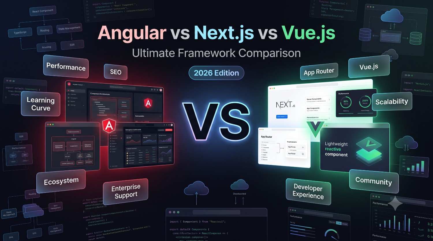 Angular vs Next.js vs Vue.js: The Ultimate UI Framework Comparison Guide